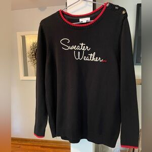 Cozy Charter Club Sweater Weather Black Sweater - Size L